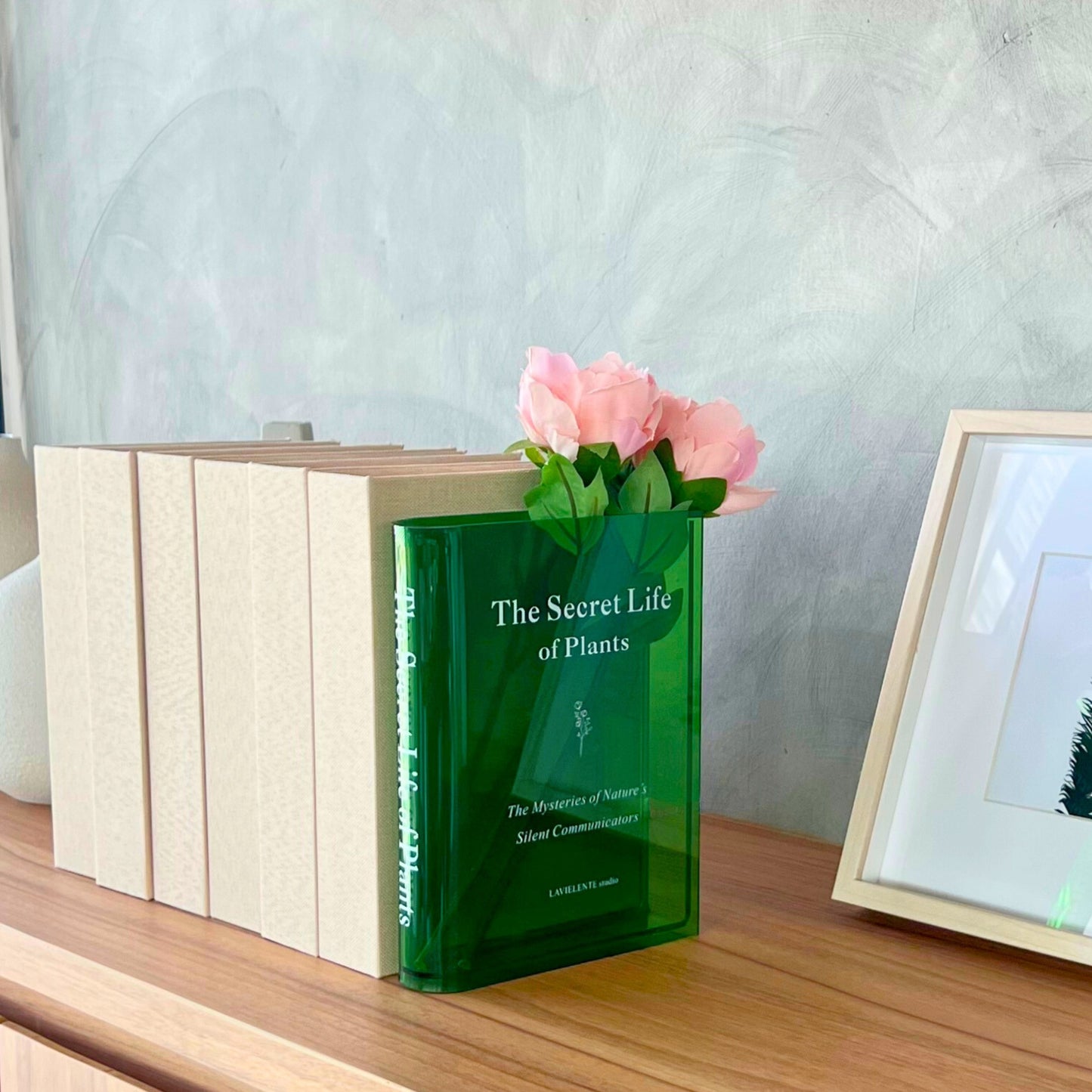 The Secret Life of Plants Acrylic Book Vase Unique Home Decor for Book and Flower Lovers