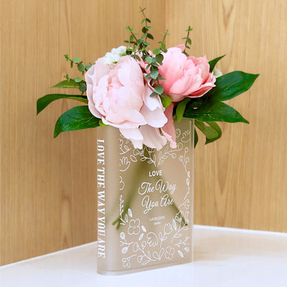 Blooming Acrylic Book Vase Home Decor Gifts for Book Lovers and Readers