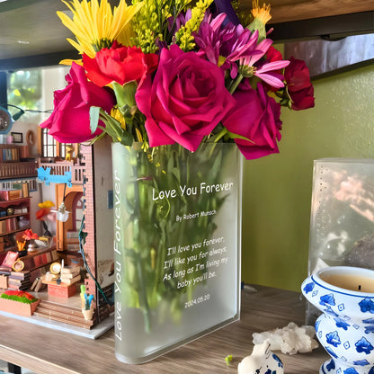 Customizable Book Vase Keepsake Gifts for Readers and Book Lovers with Chosen Text or Photo