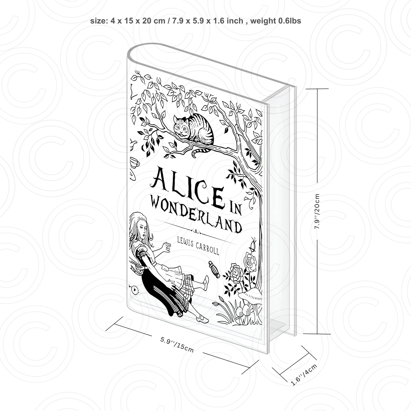 Alice in Wonderland Acrylic Book Vase Whimsical Home Decor & Gifts for Book Lovers