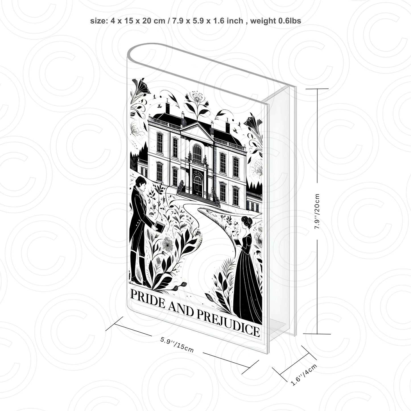 Pride and Prejudice Acrylic Book Vase Home Décor Gifts for Book Lovers