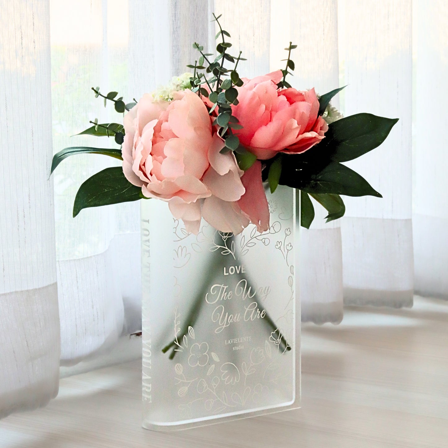 Blooming Acrylic Book Vase Home Decor Gifts for Book Lovers and Readers