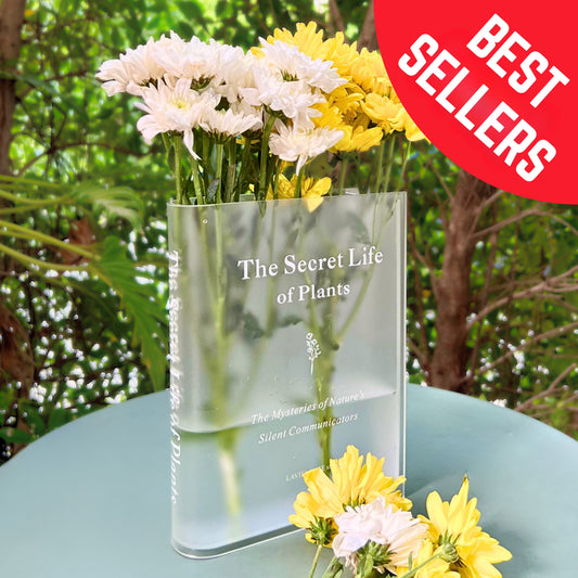 The Secret Life of Plants Acrylic Book Vase Unique Home Decor for Book and Flower Lovers