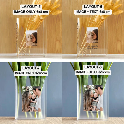 Customizable Book Vase Keepsake Gifts for Readers and Book Lovers with Chosen Text or Photo