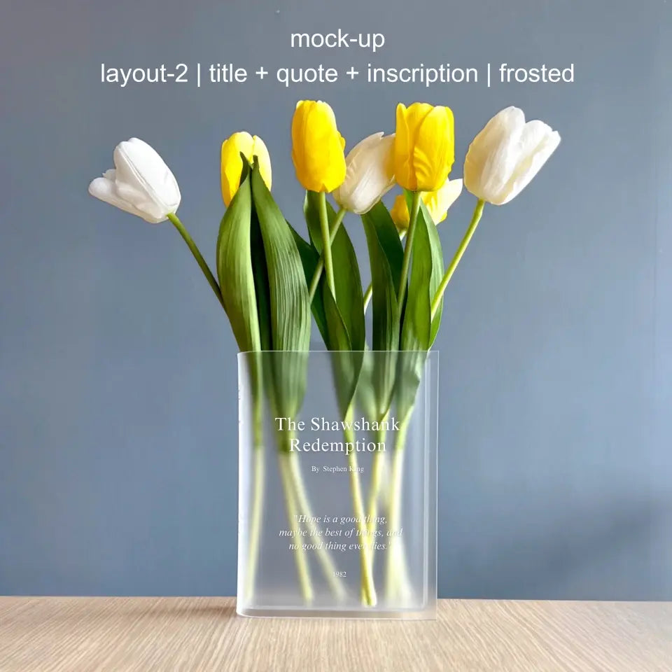 Custom Home Decor Book Vase Made-To-Order Gift Personalized with Chosen Text or Beloved Literature