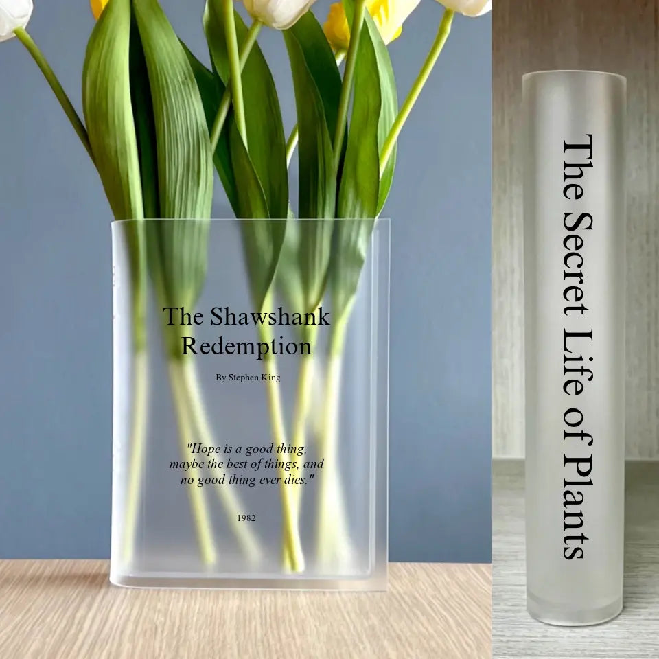 Custom Home Decor Book Vase Made-To-Order Gift Personalized with Chosen Text or Beloved Literature