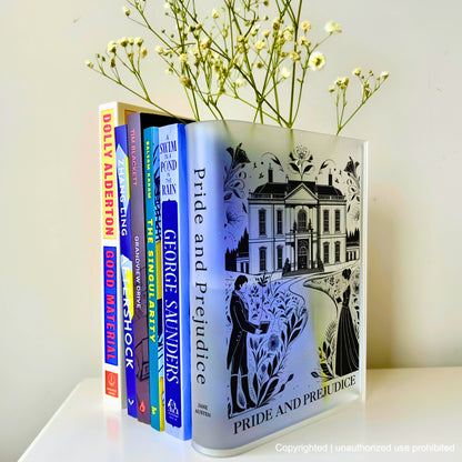 Pride and Prejudice Acrylic Book Vase Elegant Home Décor & Gifts for Book Lovers