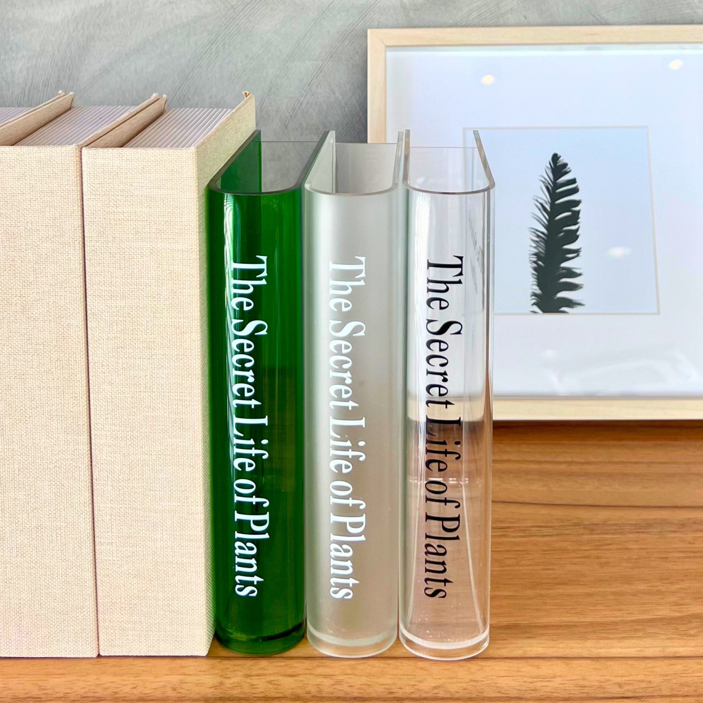 The Secret Life of Plants Book Vase Acrylic Nordic Minimalist Home Decor for Book & Flower Lovers