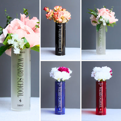 Hogwarts-inspired Acrylic Book Vase for Flower Lovers and Potterhead Fan Gift Magic-inscribed Home Decor