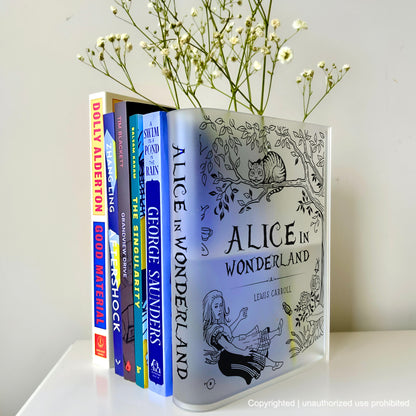 Alice in Wonderland Acrylic Book Vase Whimsical Home Decor & Gifts for Book Lovers