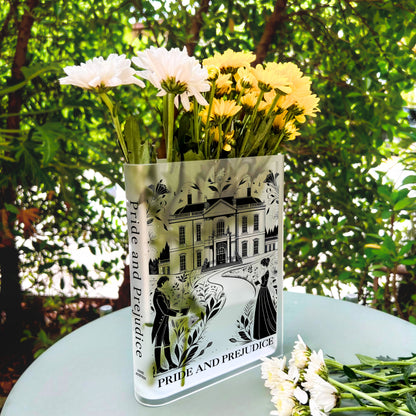 Pride and Prejudice Acrylic Book Vase Home Décor Gifts for Book Lovers