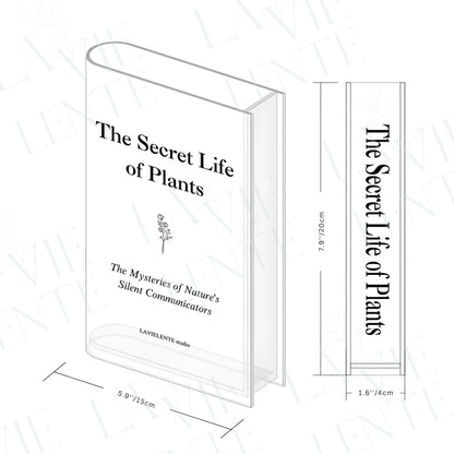 The Secret Life of Plants Acrylic Book Vase Unique Home Decor for Book and Flower Lovers