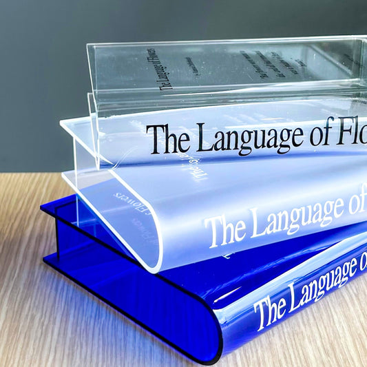 Value Bundle 3 Pcs The Language of Flowers Acrylic Book Vase Unique Home Decor