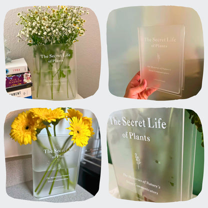 The Secret Life of Plants Acrylic Book Vase Unique Home Decor for Book and Flower Lovers